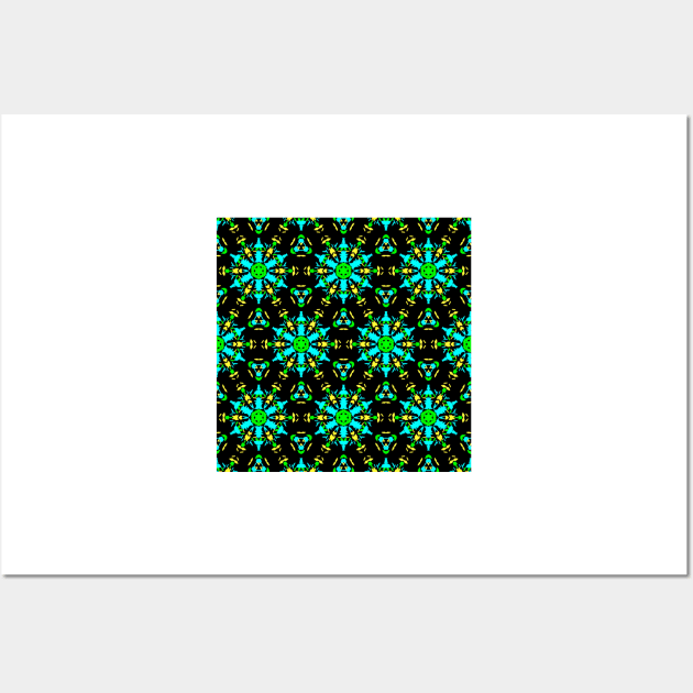 Aqua Lime and Yellow Pattern Wall Art by DANAROPER